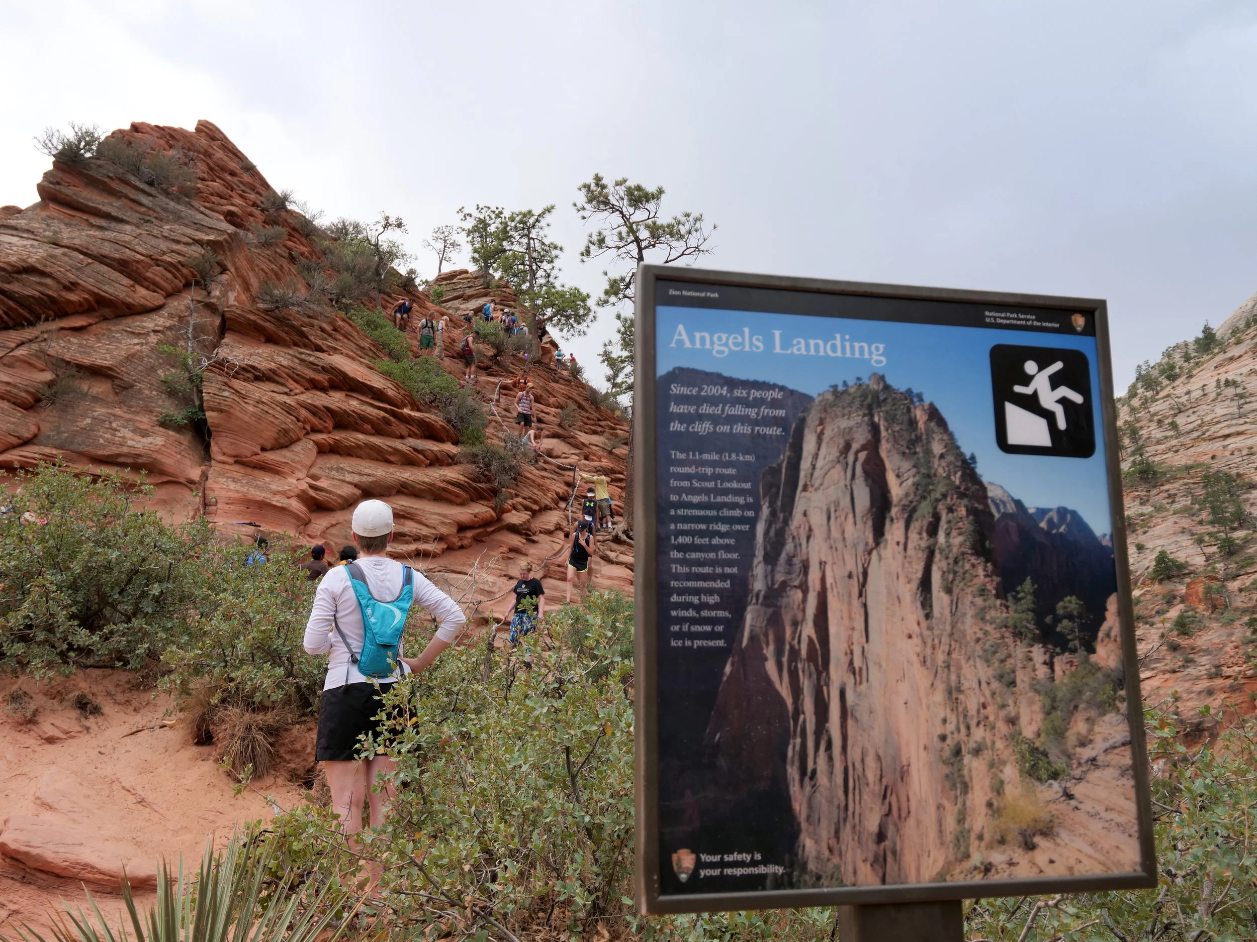 Angel's Landing warning sign