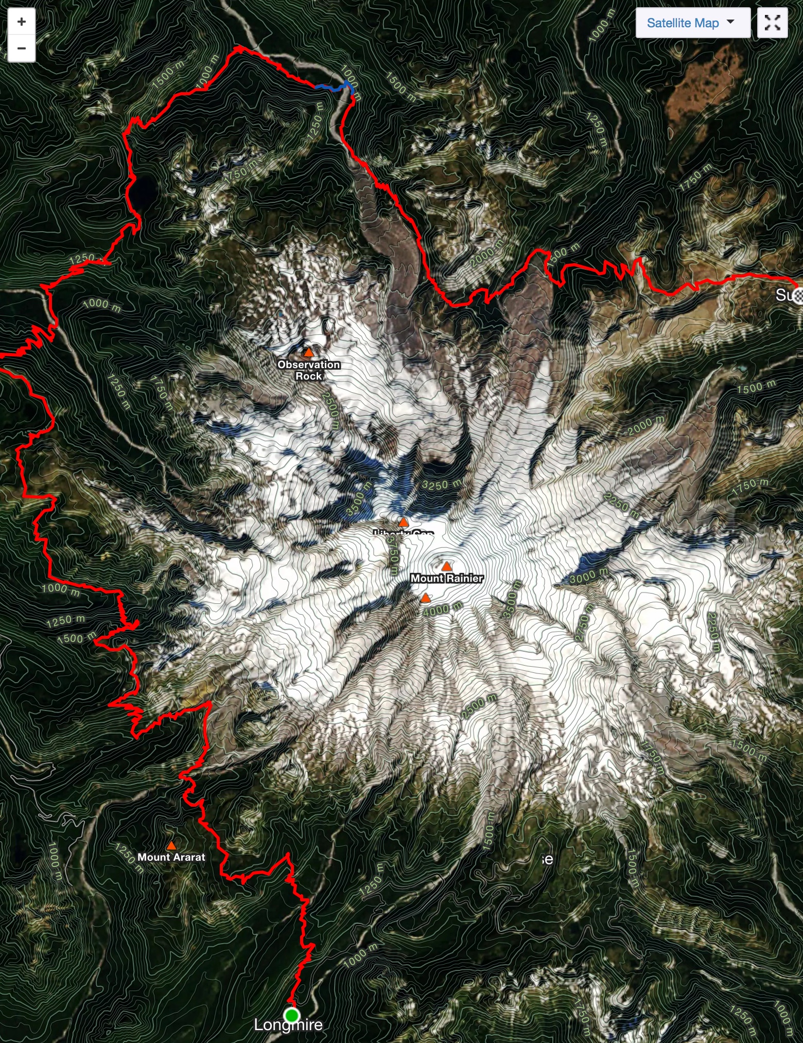 Strava map showing 57 mile Wonderland section