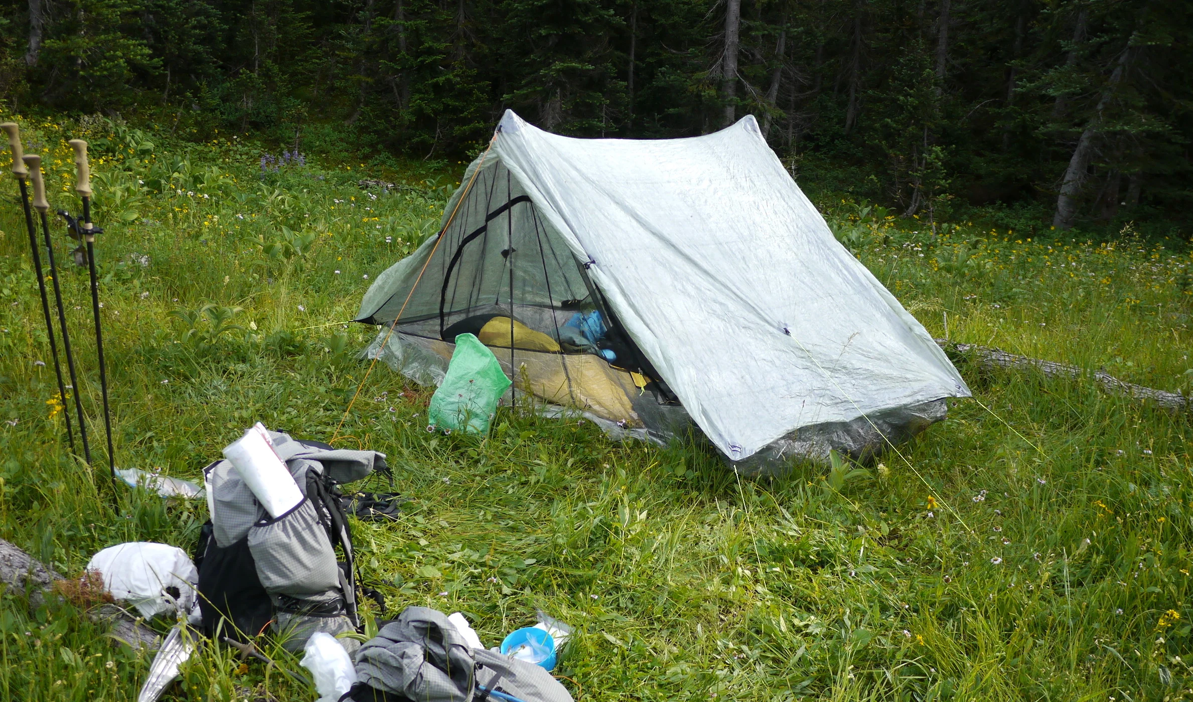 Slanted campsite