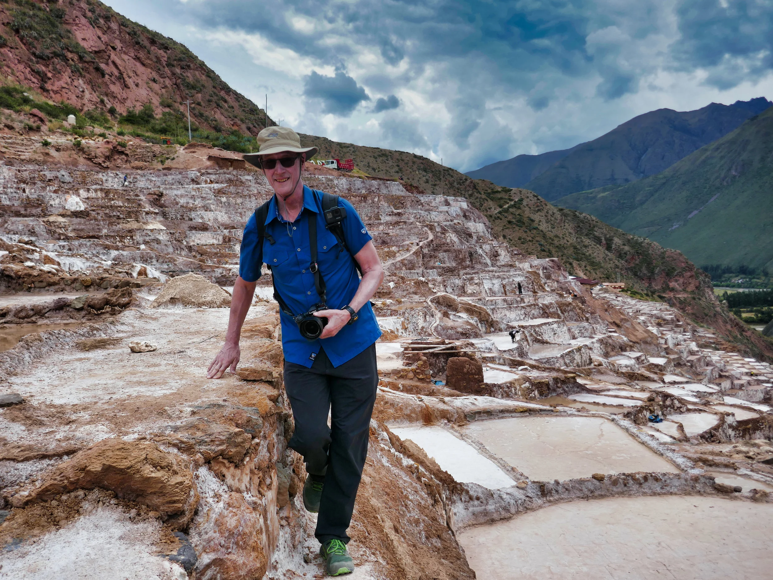 Maras salt pond transit, Peru: my Urban Bag was always on my back