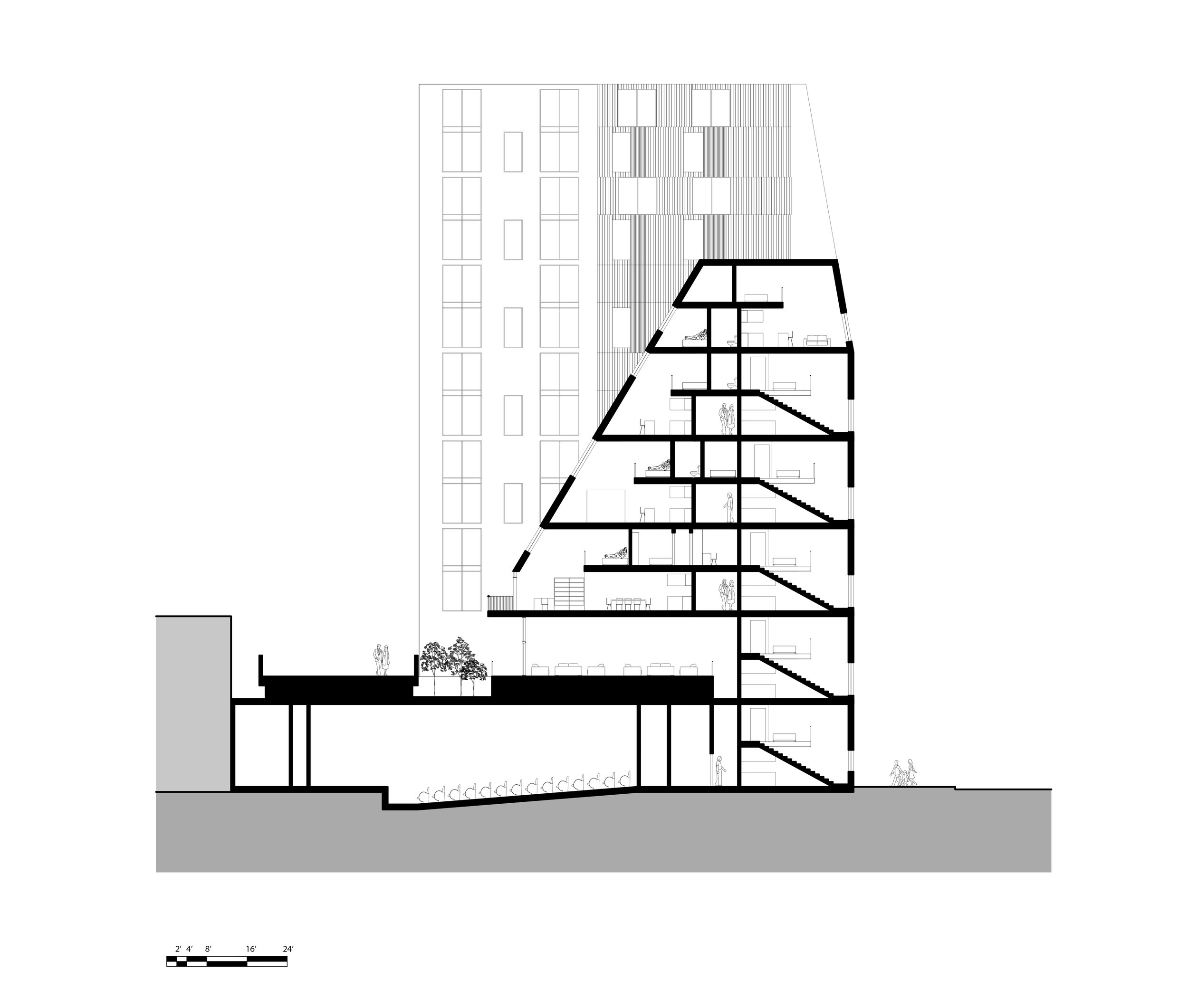 E-W section