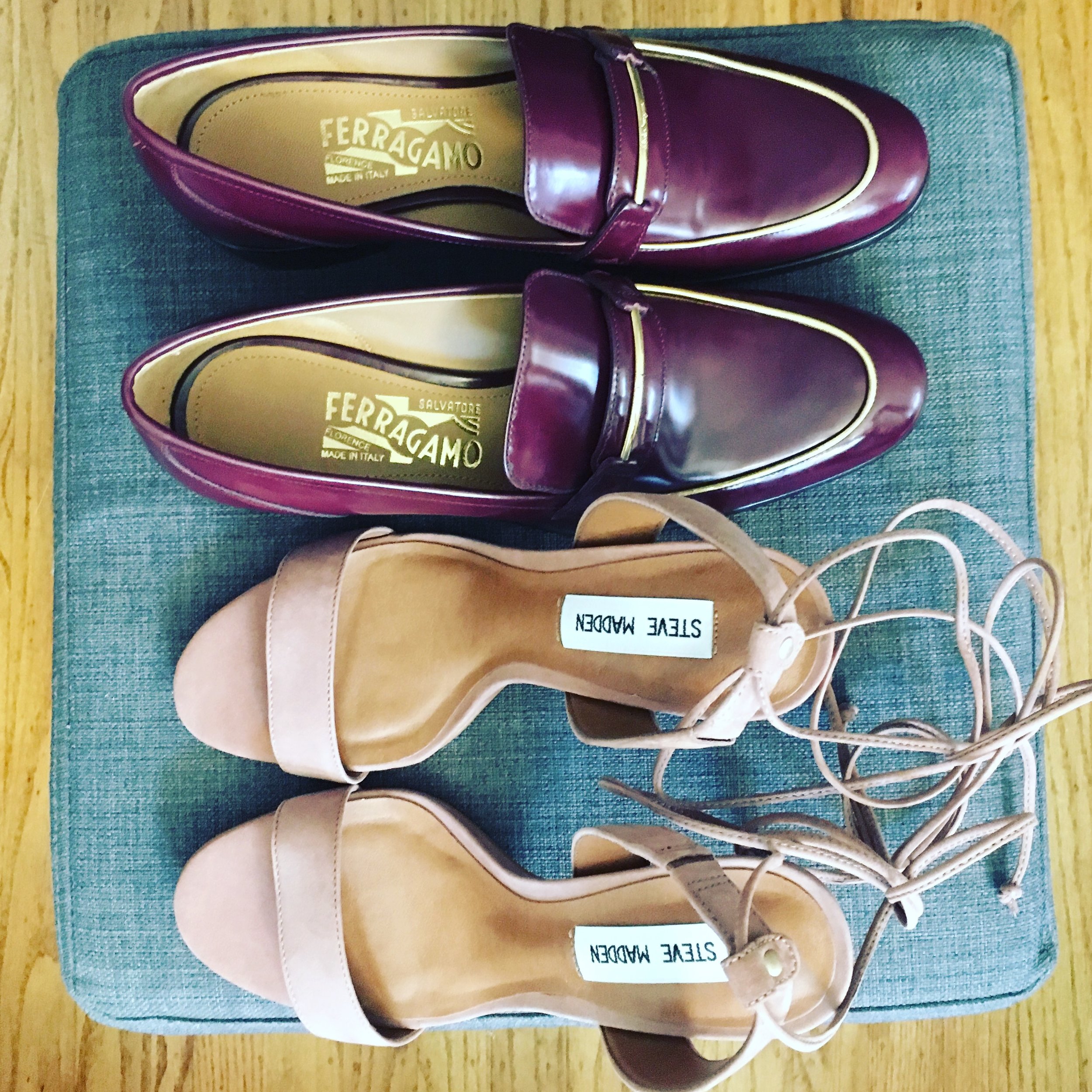 Note: I'm not covering these Steve Madden shoes in this post, since a true minimalist doesn't need a second pair of strappy sandals. But yeah, I do own these cute blush suede sandals!