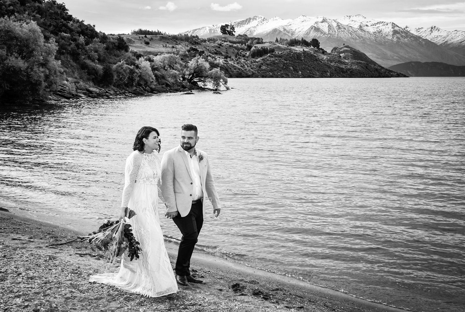 Beautiful Black and White Wanaka Wedding Photography