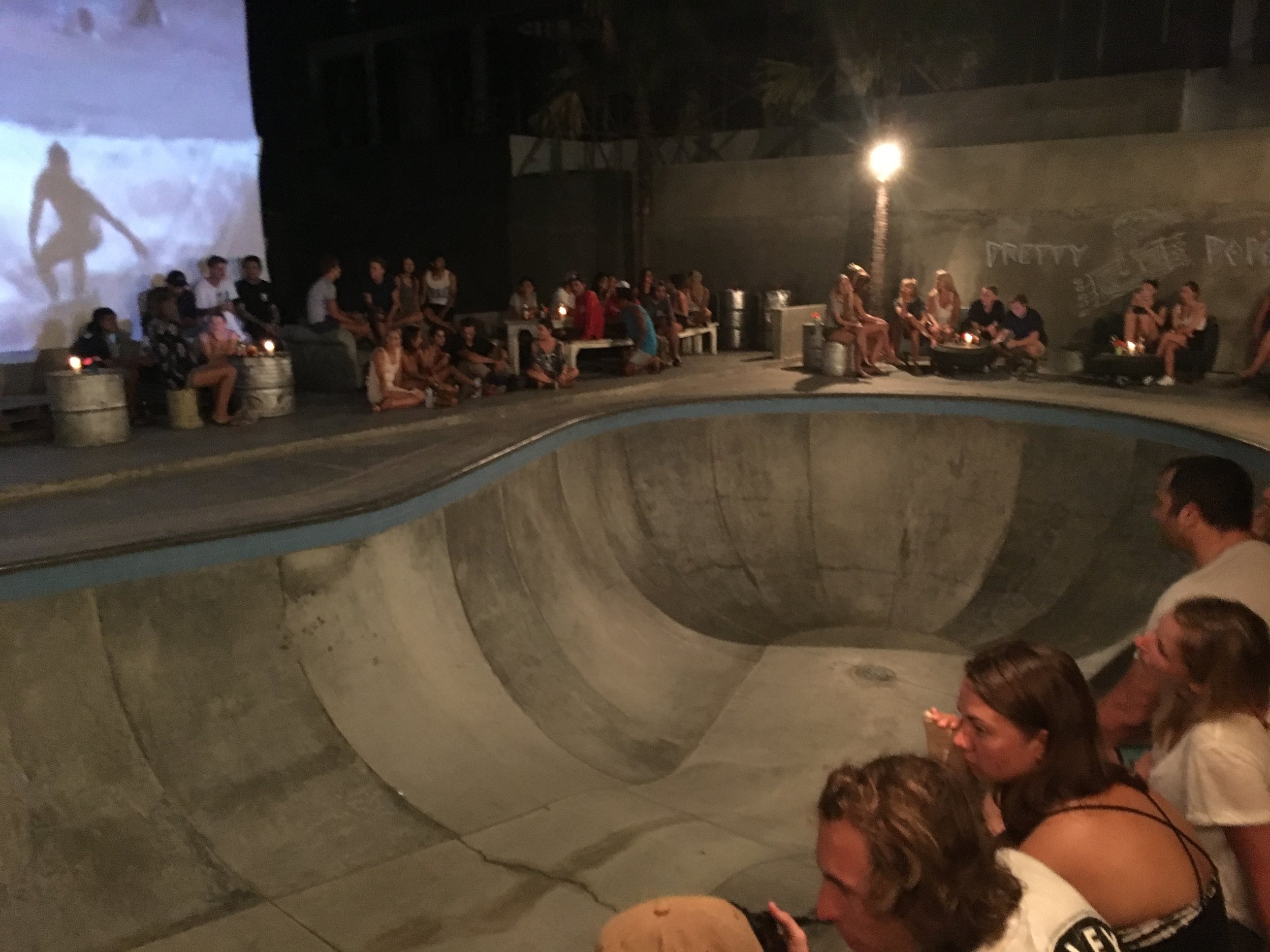 Skateboard park turned bar