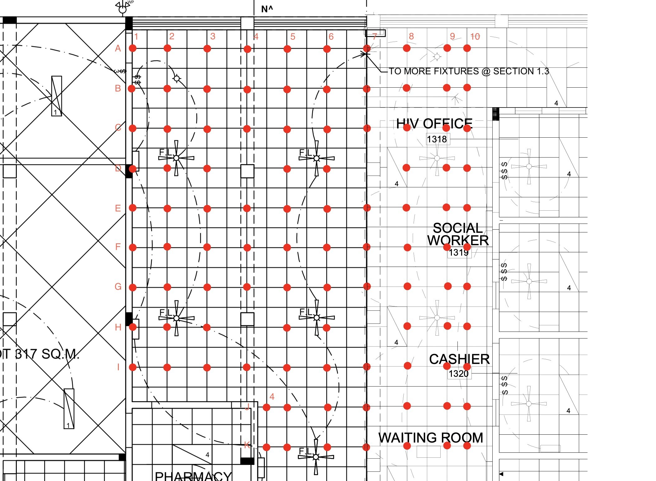Floor plan for measuring data points