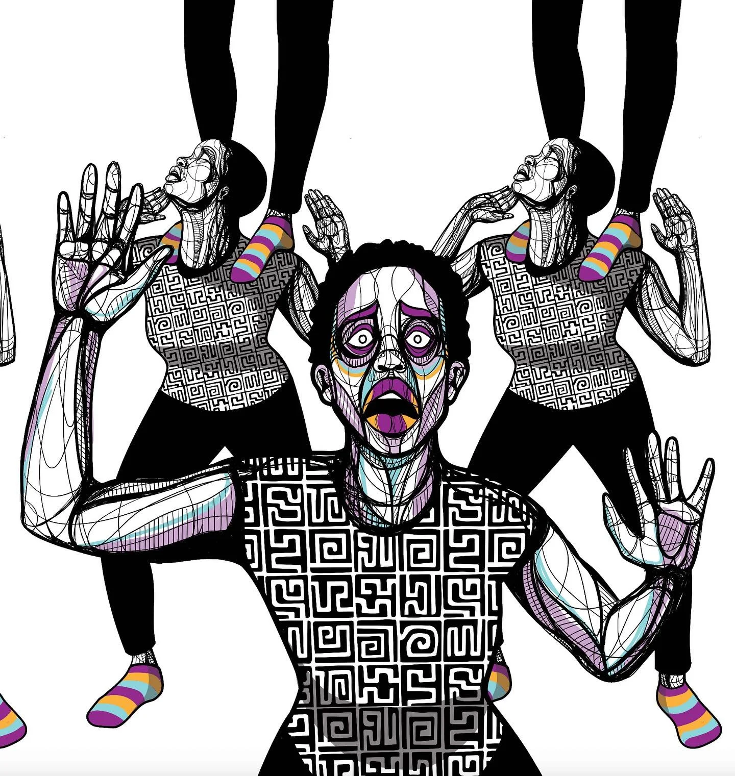 Grids and Stripes: The Power of Pattern opens next week Friday Feb 7th 6-8pm @spaaces.art in Sarasota, FL. 🖤🖤💛💛🌈🌈

I&rsquo;ll be sharing some of my sock drawings along with this new piece that reimagines some work I made a few years back. 

I&r