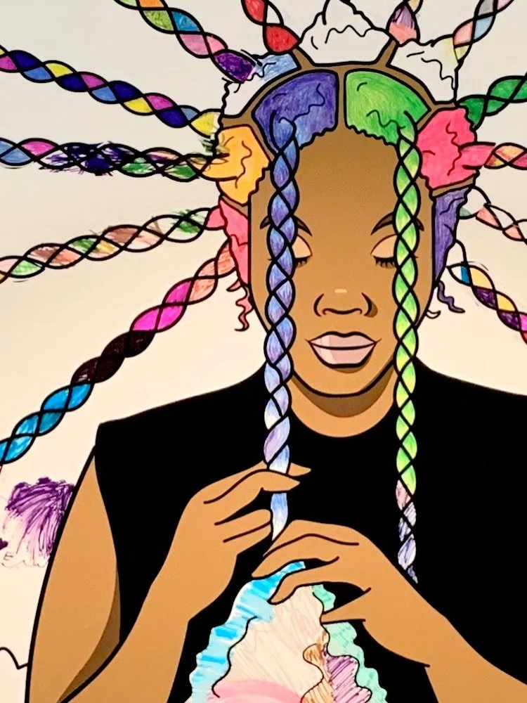 Spent my Saturday at the @glazerchildrensmuseum. Thank you to everyone who helped me color her hair! &ldquo;Her Hair Like the Sun and Clouds&rdquo; will be up for the rest of the month and no one will get mad at you if you color on these walls 🤗