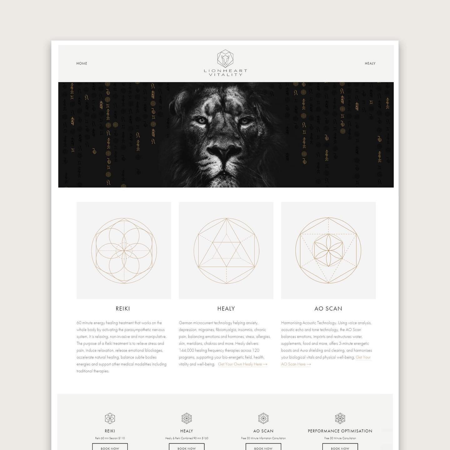 Sometimes we&rsquo;ll do single page sites like this one from lionhearted vitality. If you&rsquo;re a small business or startup offering a single service and you just want a place to refer people for contact details or to make bookings, it may be all