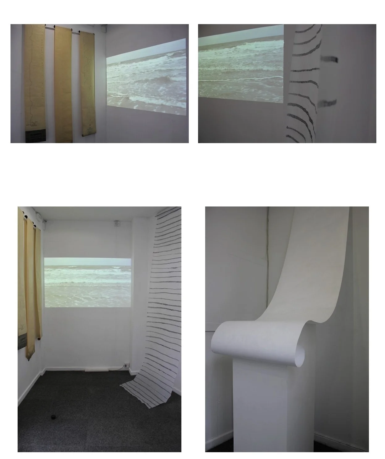 Installation views of S E A S C R I P T, Access Space, Sheffield (May 2017)