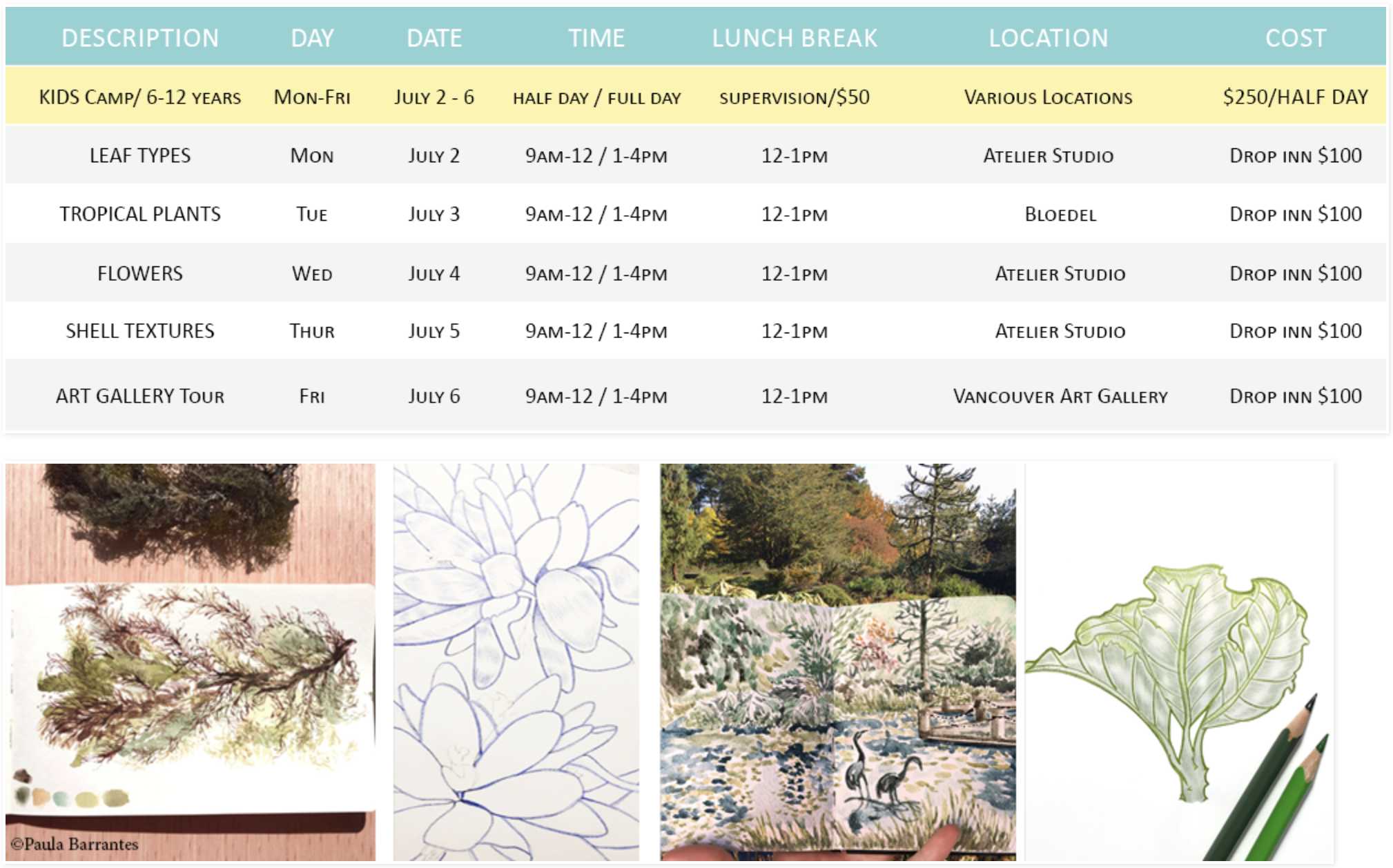 Email us to Puralunaestudio@gmail.com or VancouverAtelier@gmail.com for more information.