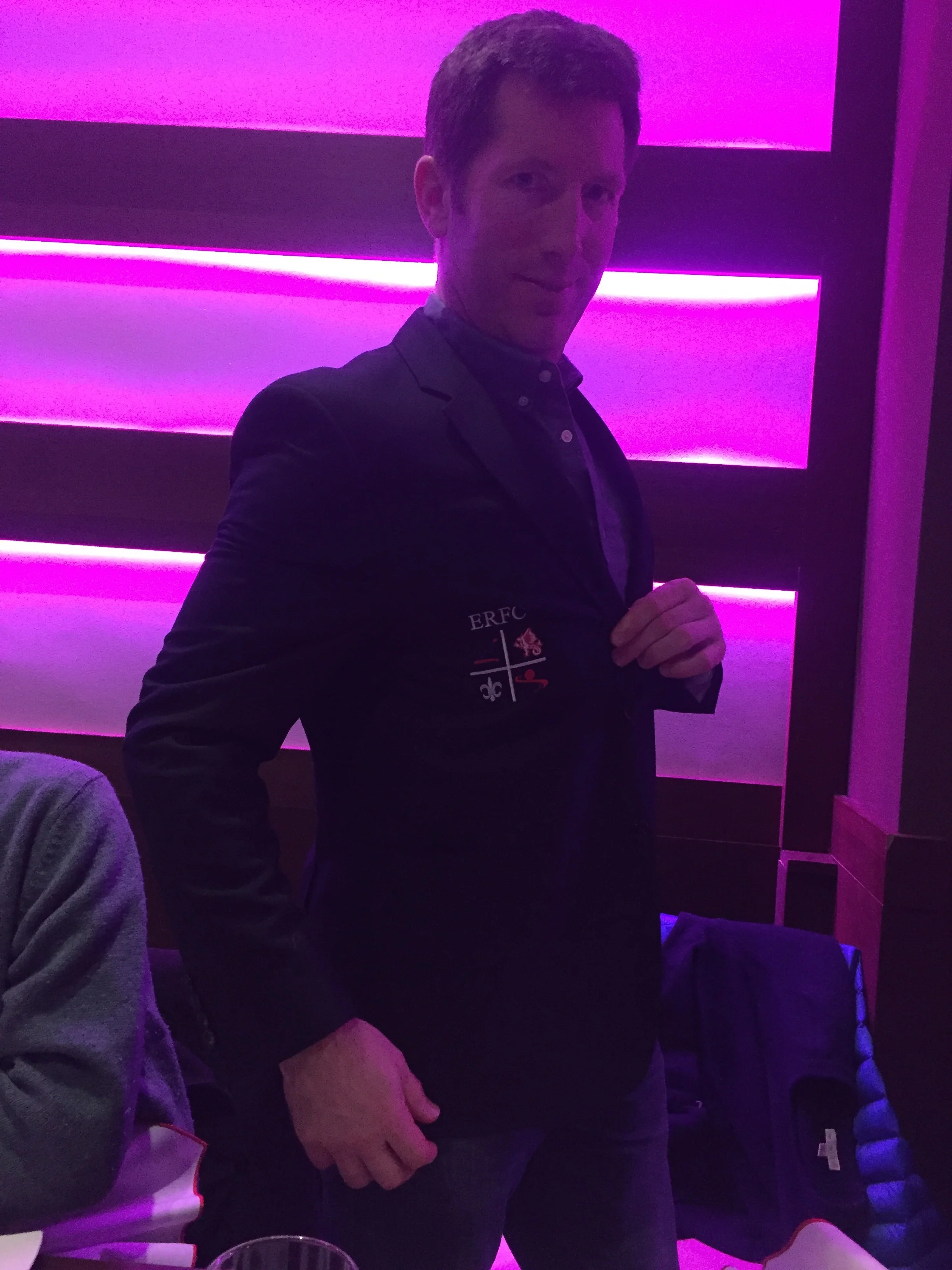 Captain Alex Rew joining the colours club. I think the embroiders got a bit confused with the anatomy of his jacket!