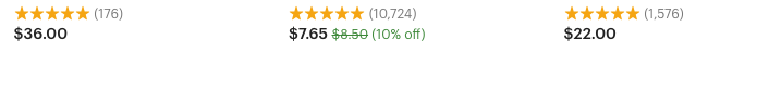 The first three listings for "Decorative Accent Pillows" have really high reviews!