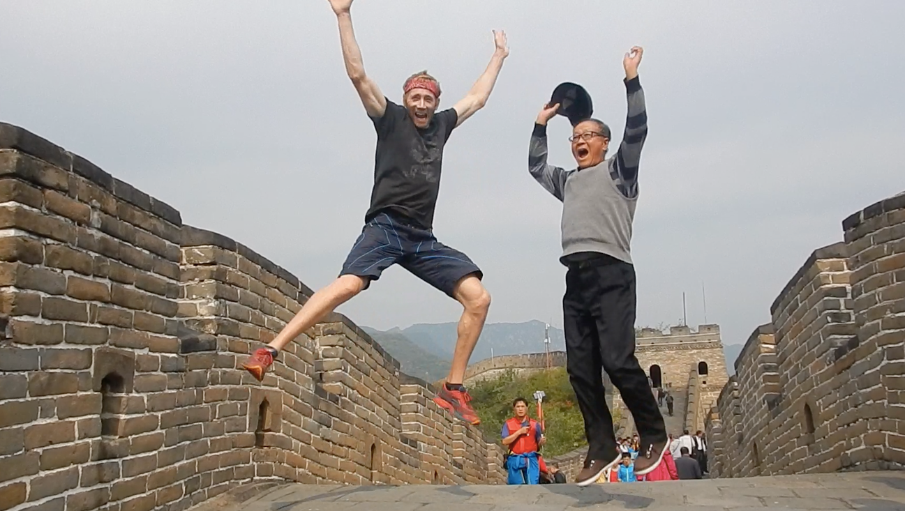 Hours before his Great Stall, Ryan at the Great Wall.