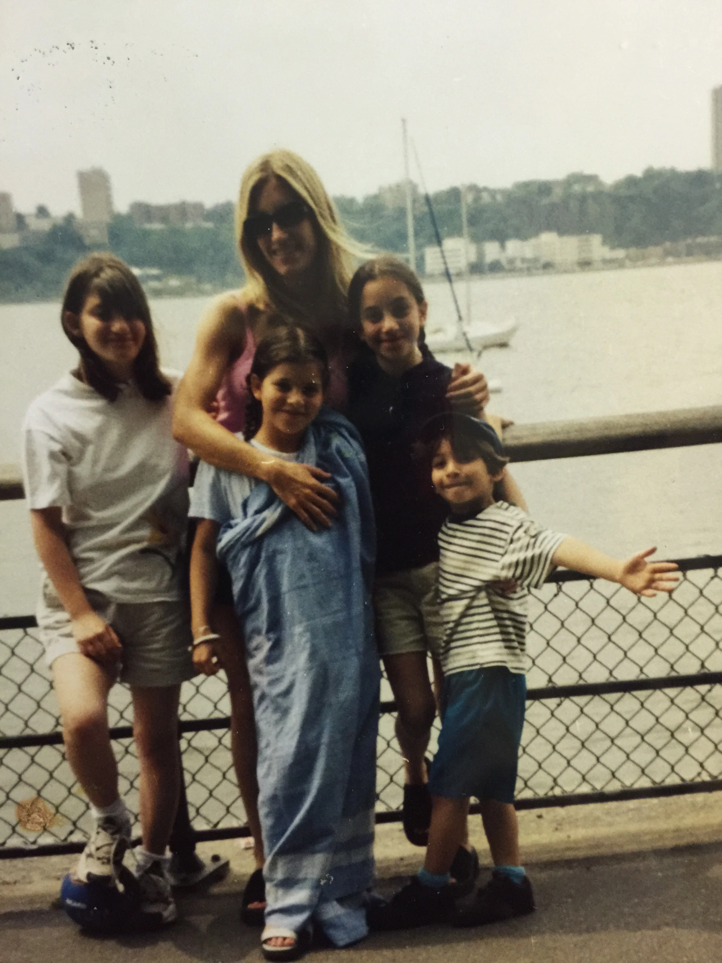 Rachel and family with their nanny, from a less eventful holiday.