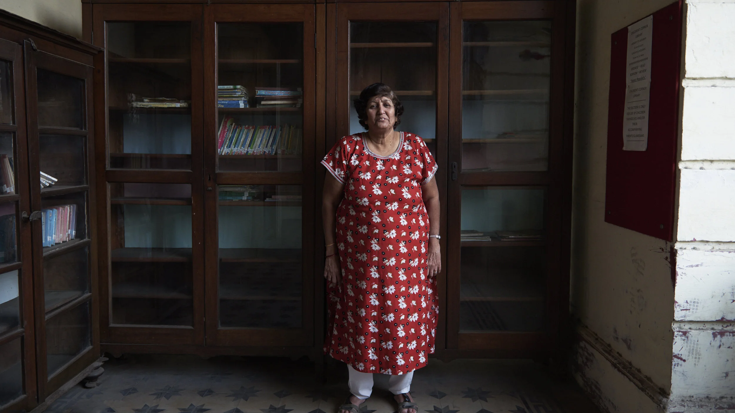Mrs Gulshan Feradoon Cooper, Head Librarian for forty years at The People's Free Reading Room in Dhobitalao