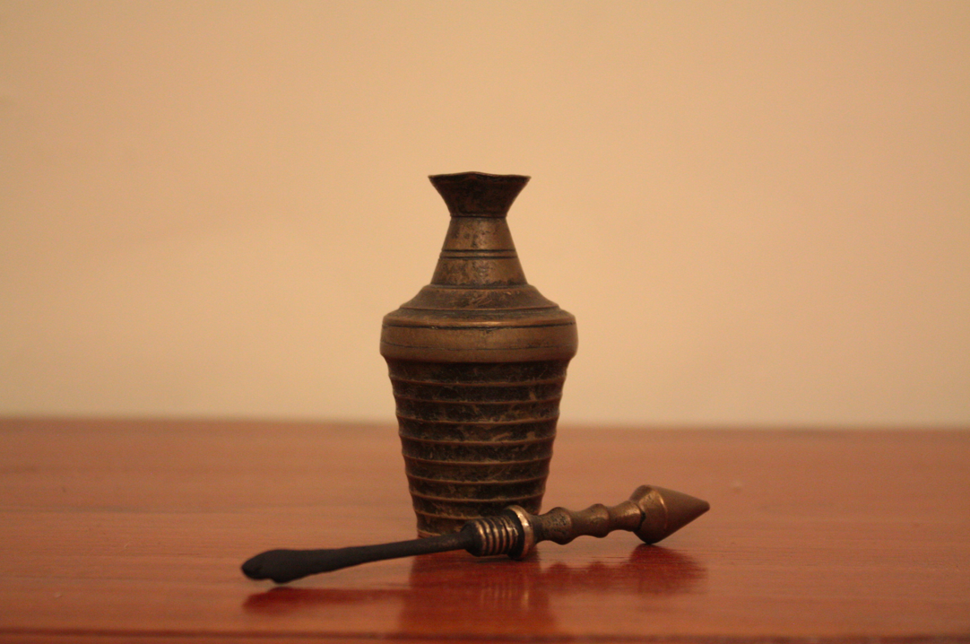 A brass ‘surmedani’ from 1948 that belongs to her grandmother is Aanchal’s most valued heirloom.