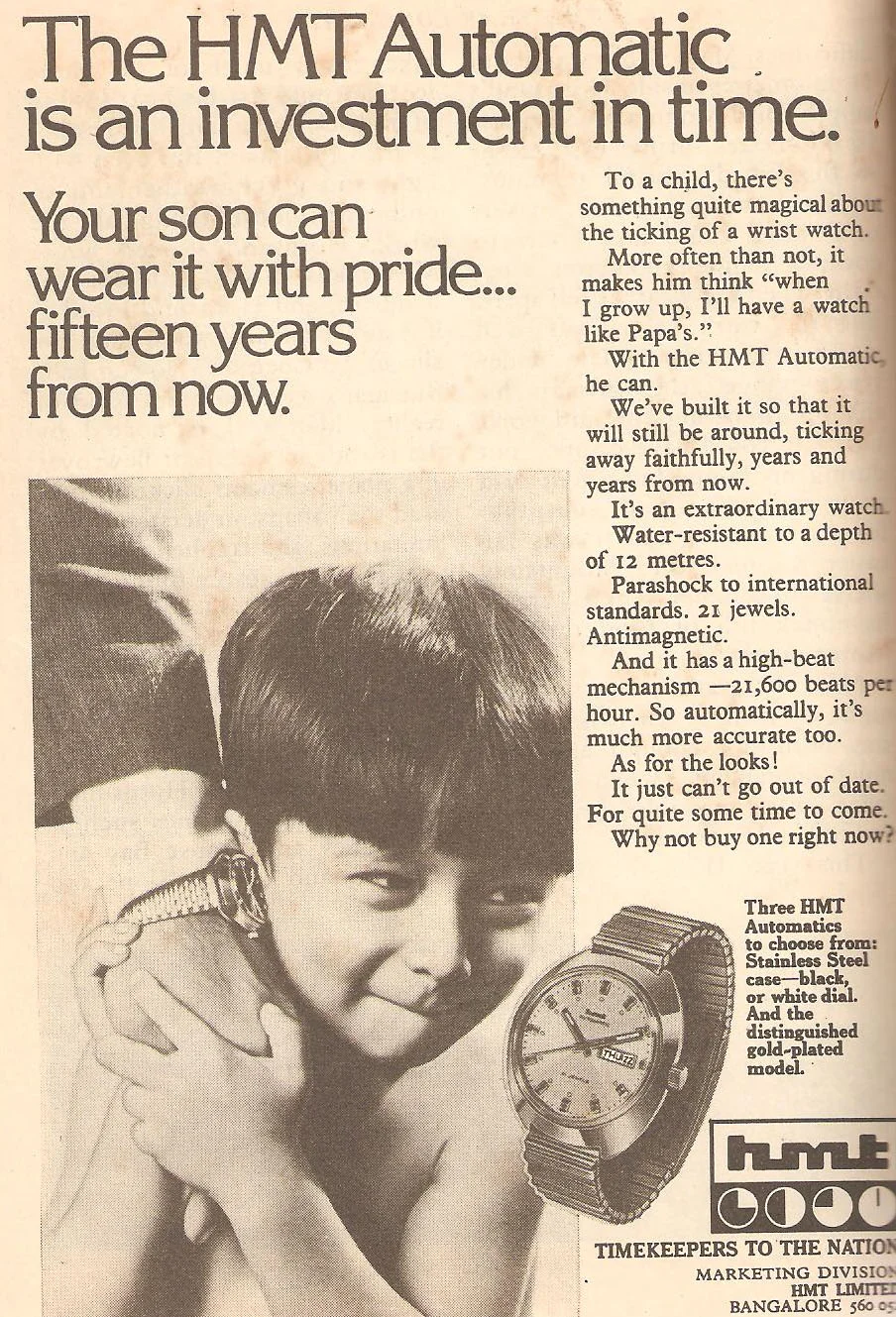 A vintage ad perfectly captures the emotional connection HMT made with Indians. Source: classicindianads.blogspot.com