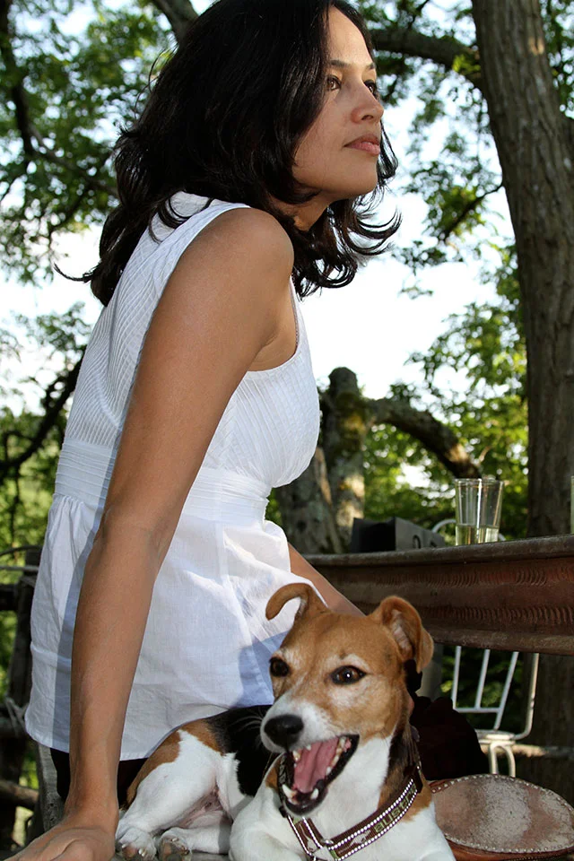 The author and her pet.