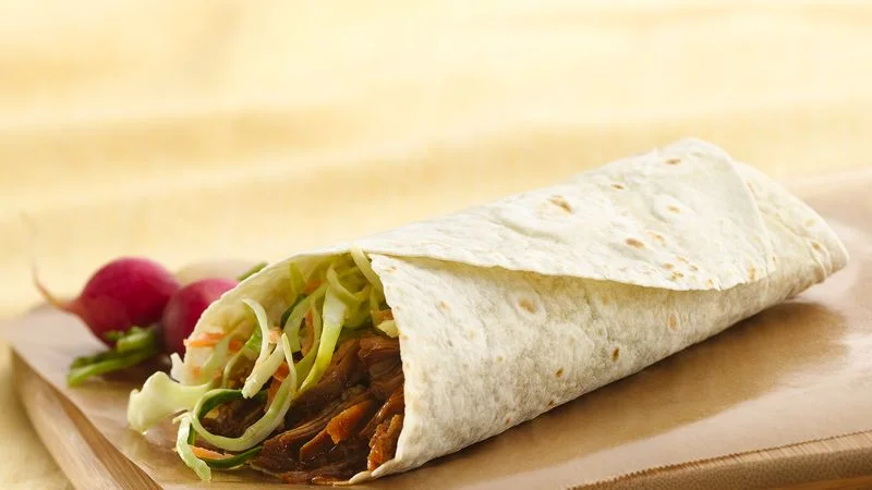 WRAP MED PULLED PORK FRA THE BARBECUE FOODTRUCK