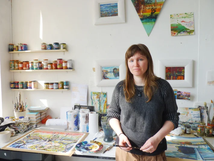 Abigail in her studio