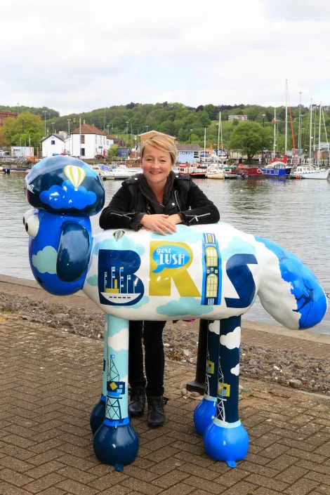 Susan with her sculpture 'Alright me Babber?'