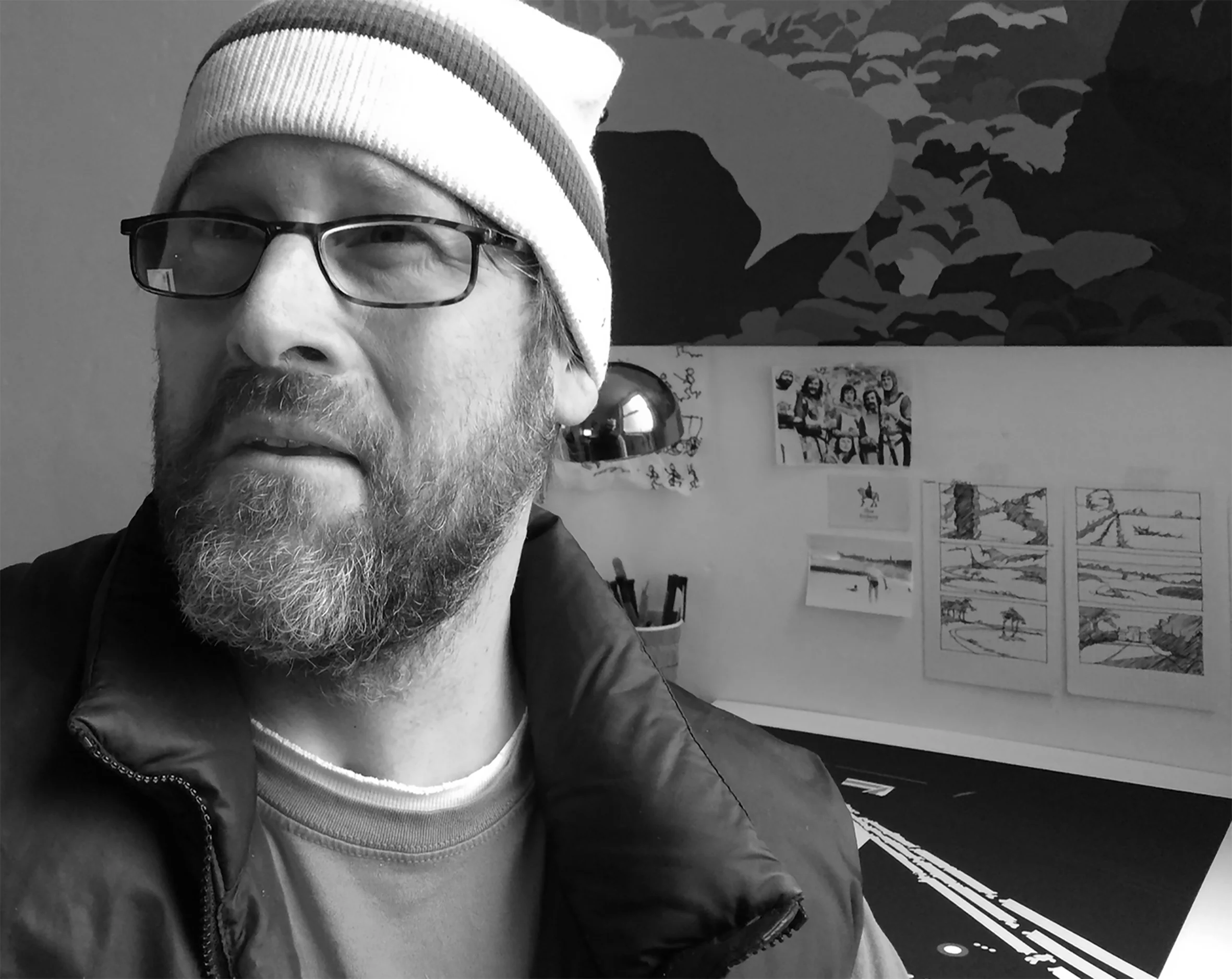 Oshe in his studio