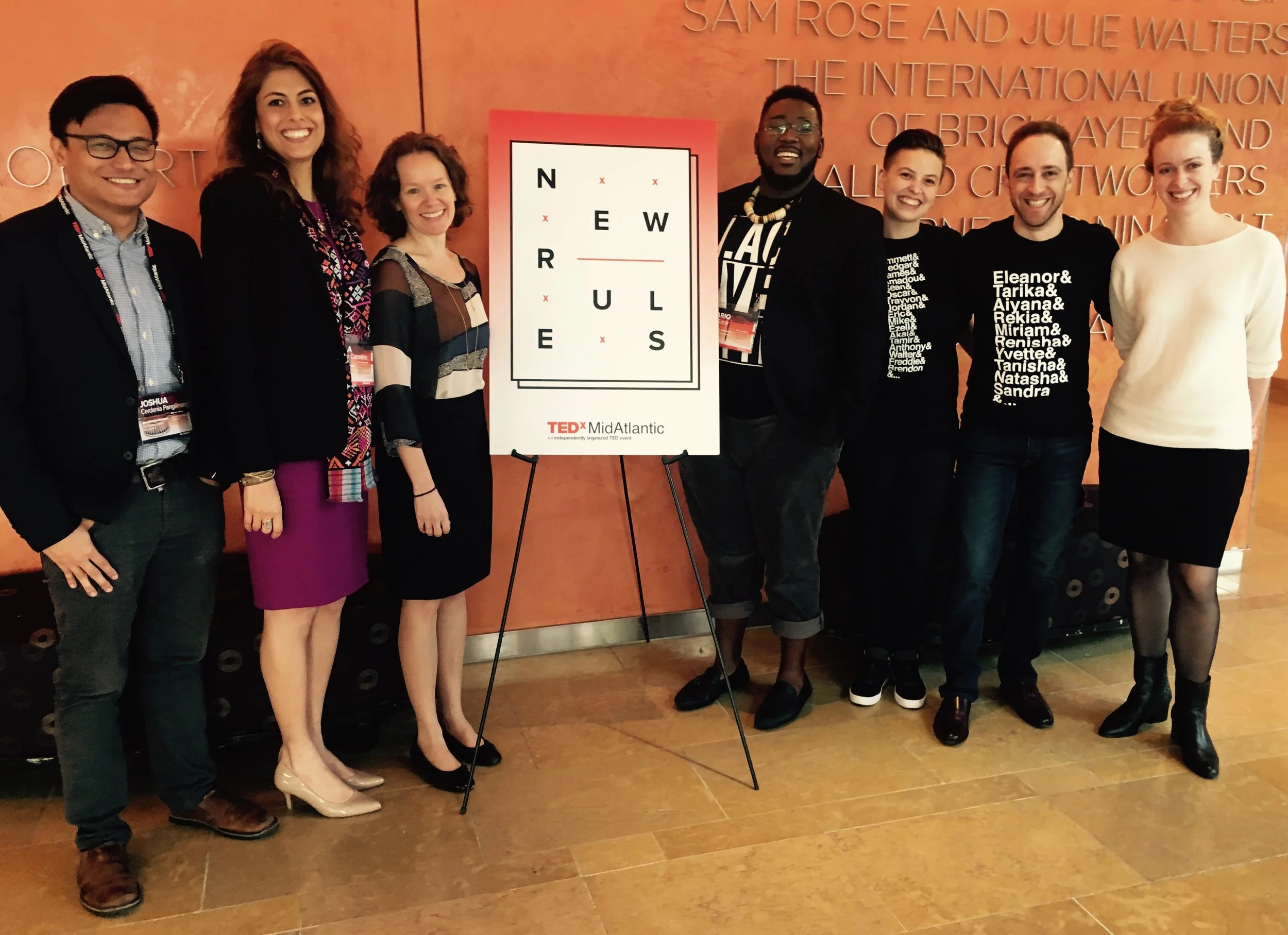 left to right: Joshua Cerdenia, Carla Canales, Sarah Johnson, Tariq Al Sabir, Lavena Johanson, Judah Adashi, Jessica Garand
