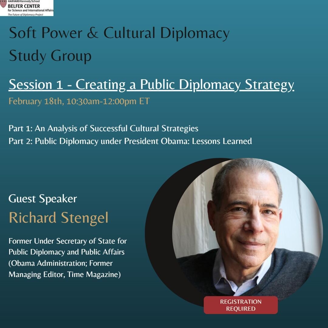 TOMORROW! Please join us for the first spring session of the Soft Power &amp; Cultural Diplomacy Study Group! We have the pleasure of welcoming @therickstengel as our guest speaker.  Registration link in bio!
.
.
#FutureofCulturalDiplomacy #FutureofD