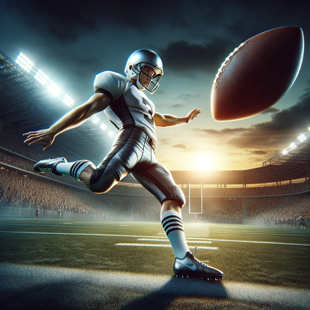 DALL·E 2024-01-01 15.23.00 - A photorealistic image of a football player in the critical moment of punting a football for the game-winning point. The player is captured in a dynam.png