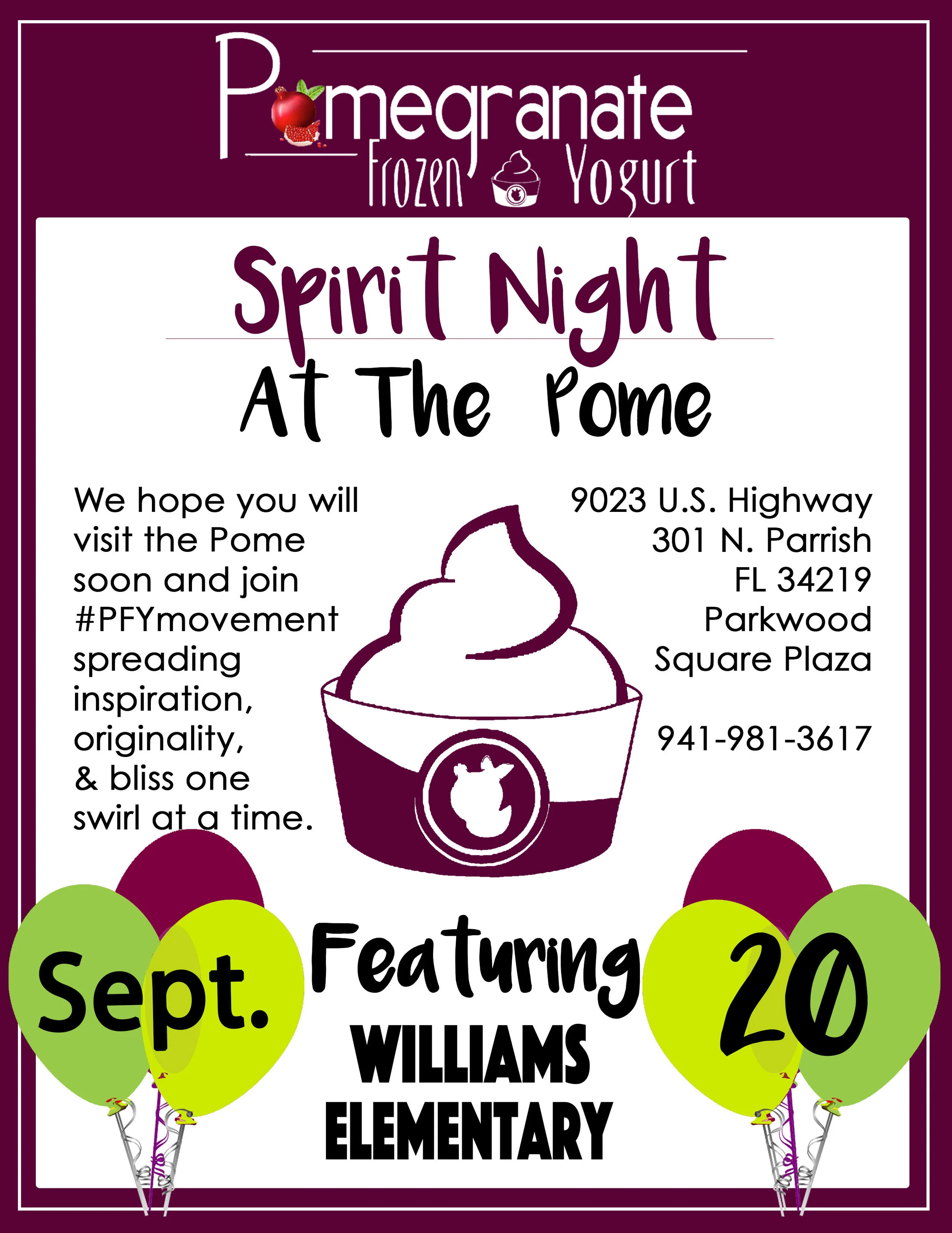 Spirit Night @thepome featuring Williams Elementary