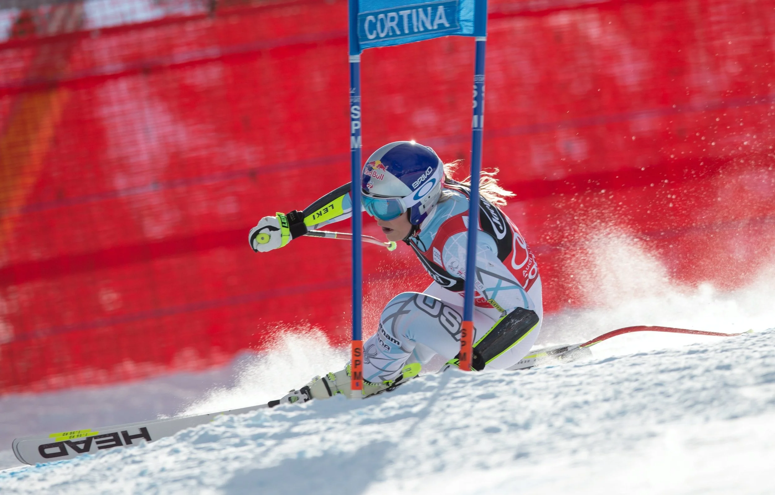 Lindsey Vonn winning the Jan. 24 World Cup Super G in Cortina d'Ampezzo, Italy. (Erich Spiess/ASP/Red Bull) 