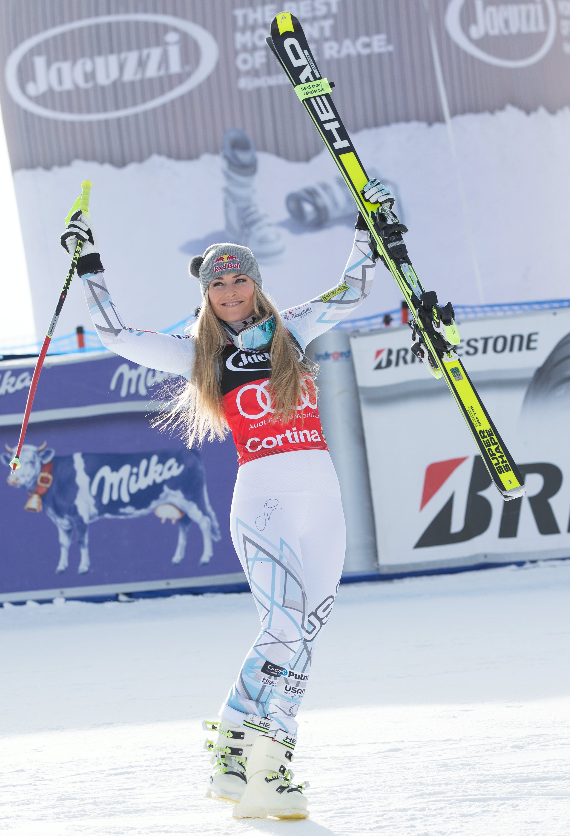 Lindsey Vonn celebrates her eighth win of this World Cup season. (Erich Spiess/ASP/Red Bull )