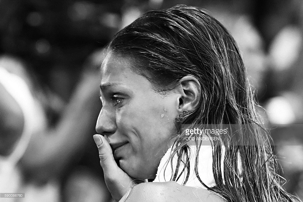 Yulia Efimova in tears after rivals treated her with holier-than-thou disdain. (Getty Images)