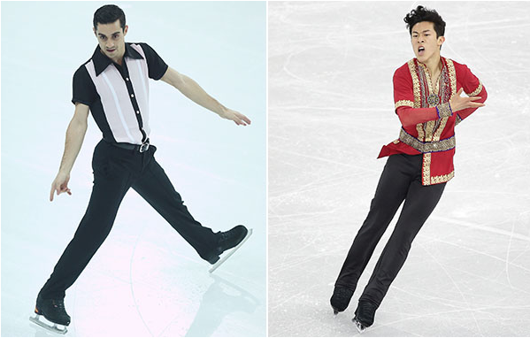 Javier Fernandez (left) of Spain and Nathan Chen of the U.S. (Getty Images)