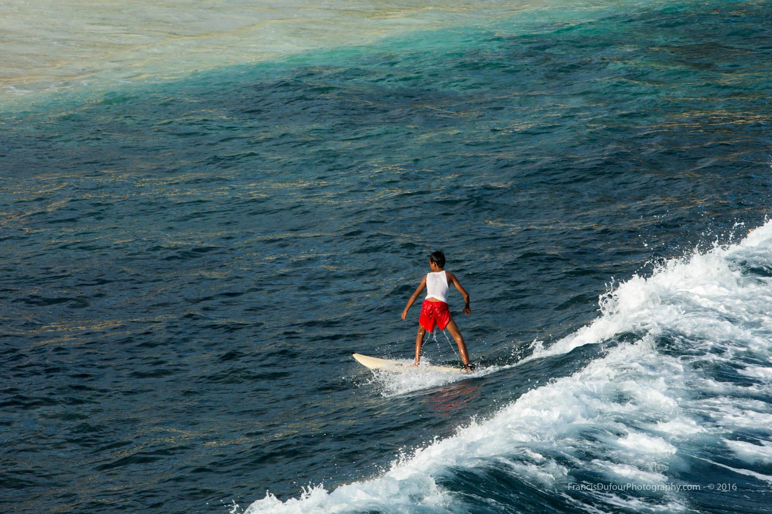 Surfing in Mushroom Bay