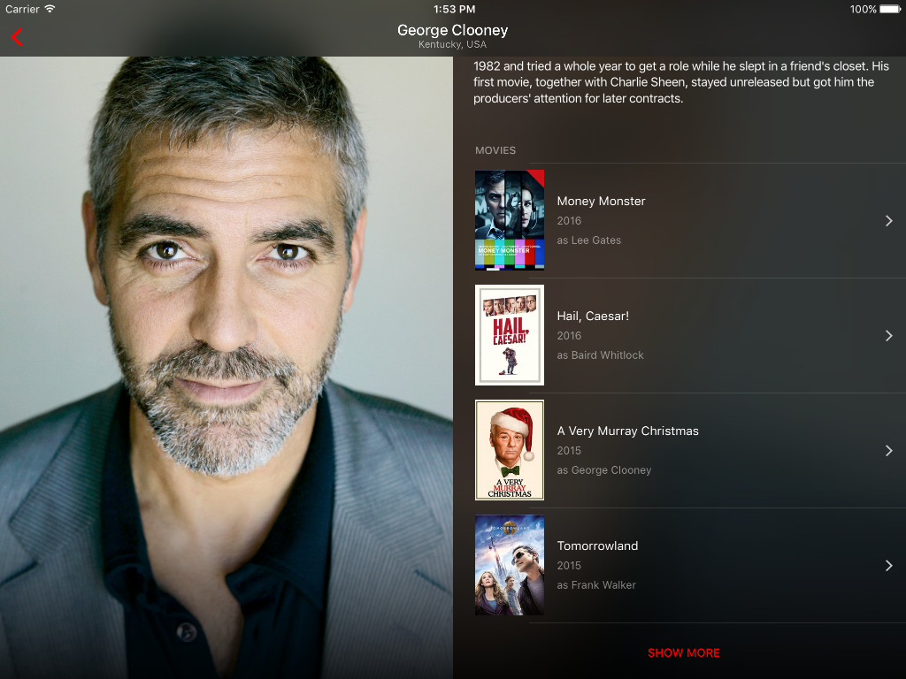 Actor bio and filmography