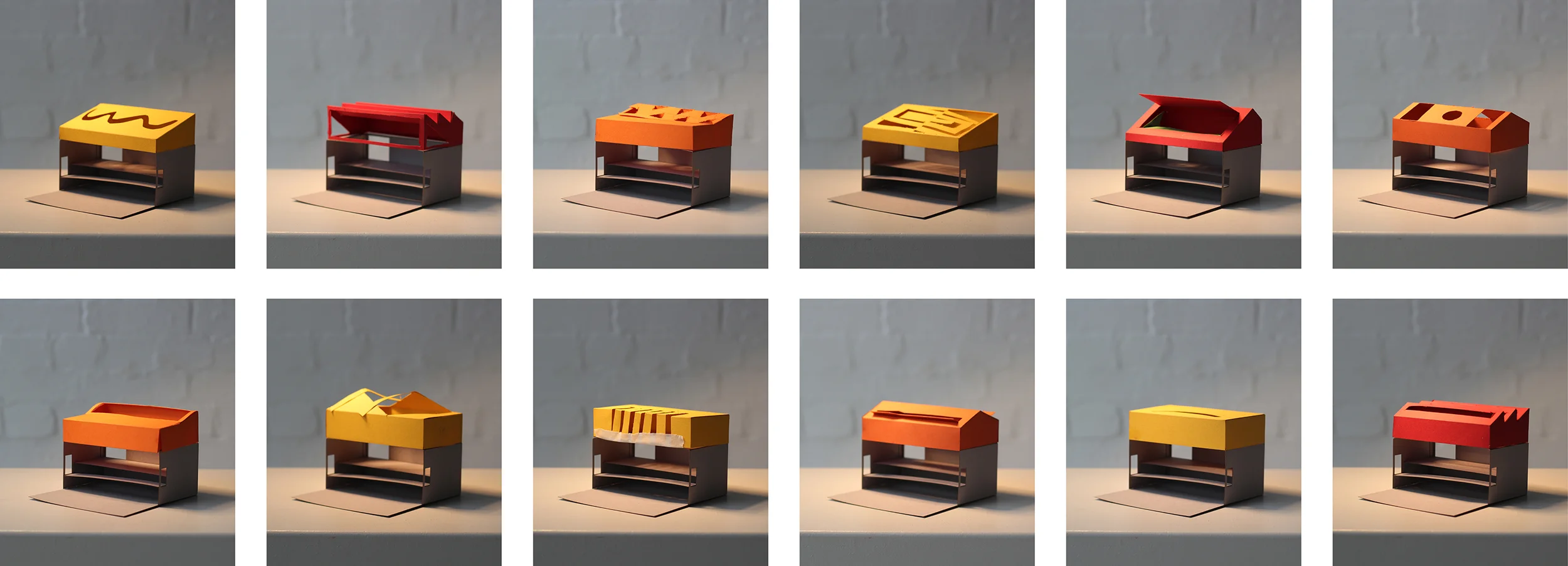 Different massing studies by students exploring the new opportunities for the roof at the Store space.