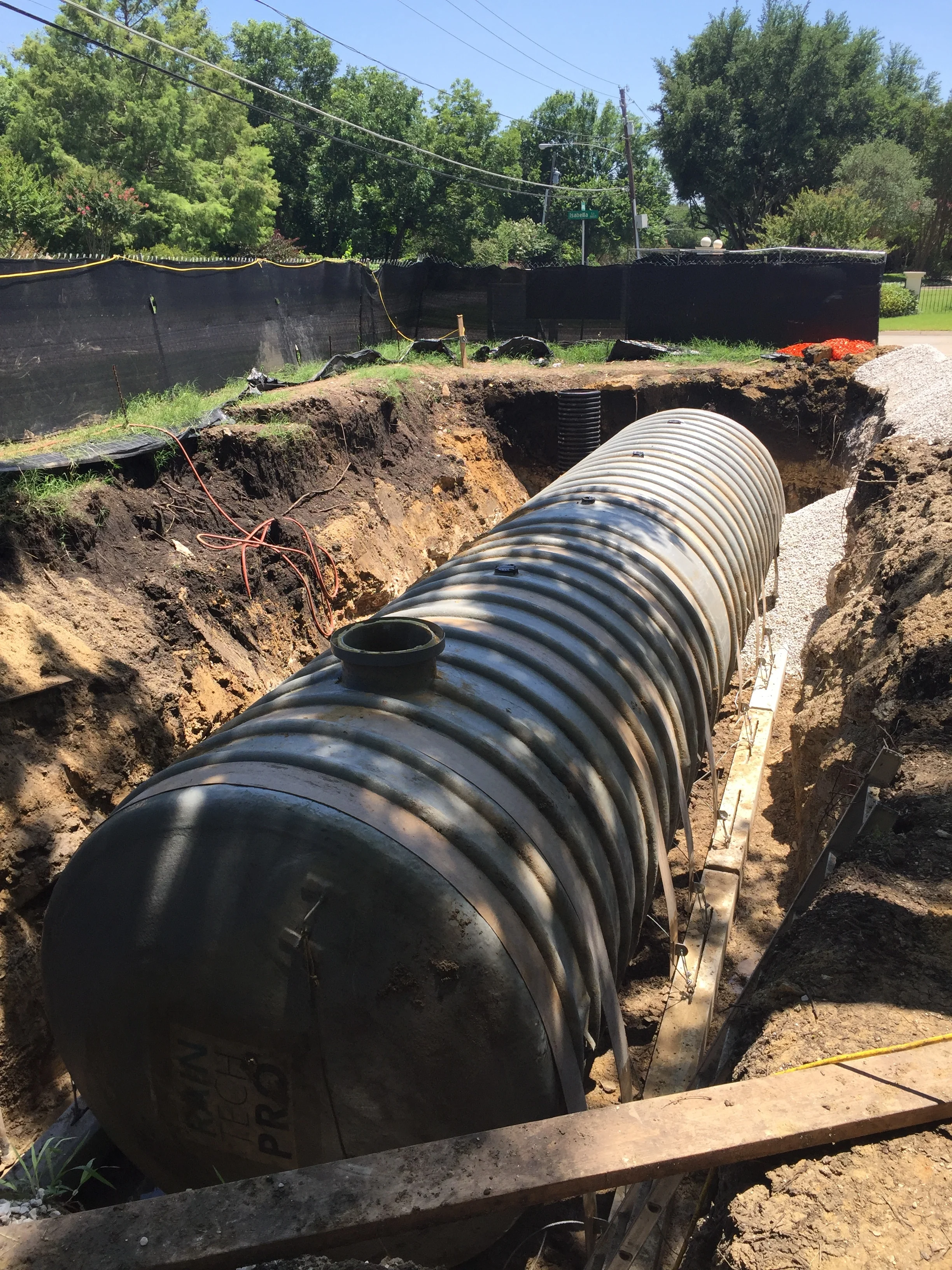 25,000 gallon rainwater harvesting tank
