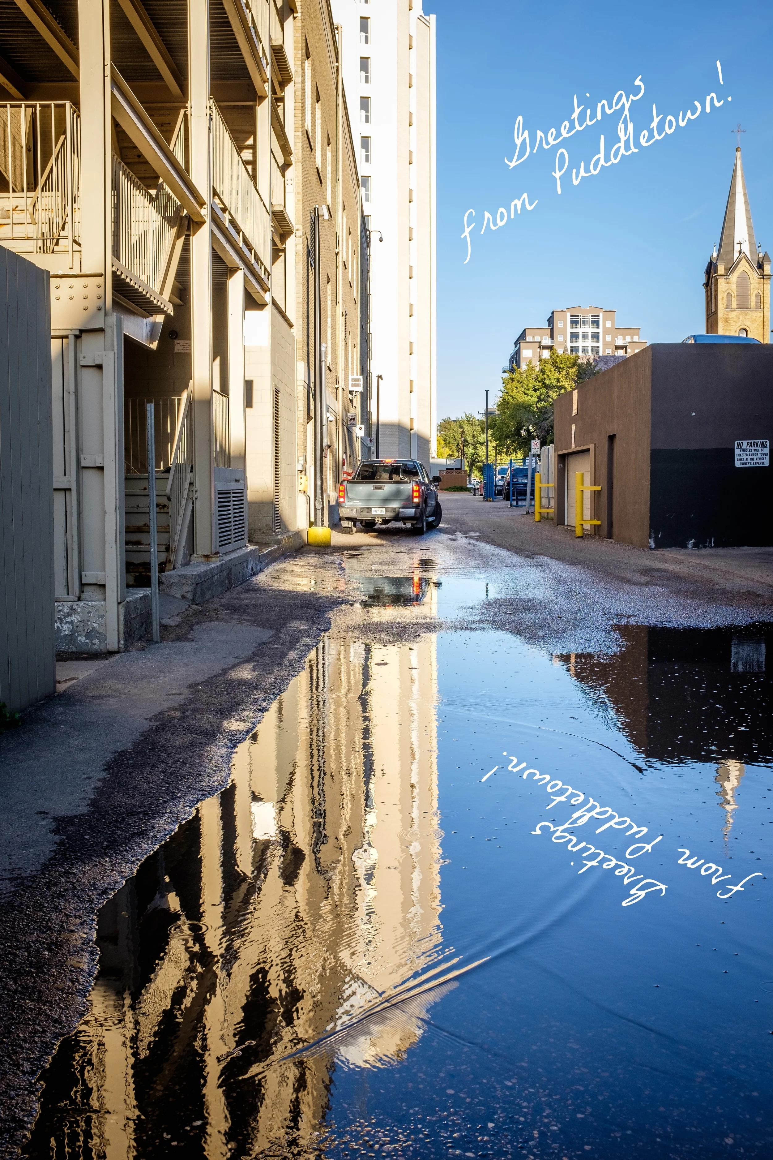 Reflection in the water or the portal to SubTerGina, the strange ghost version of our city where our ancestors dwell? Jury's still out!