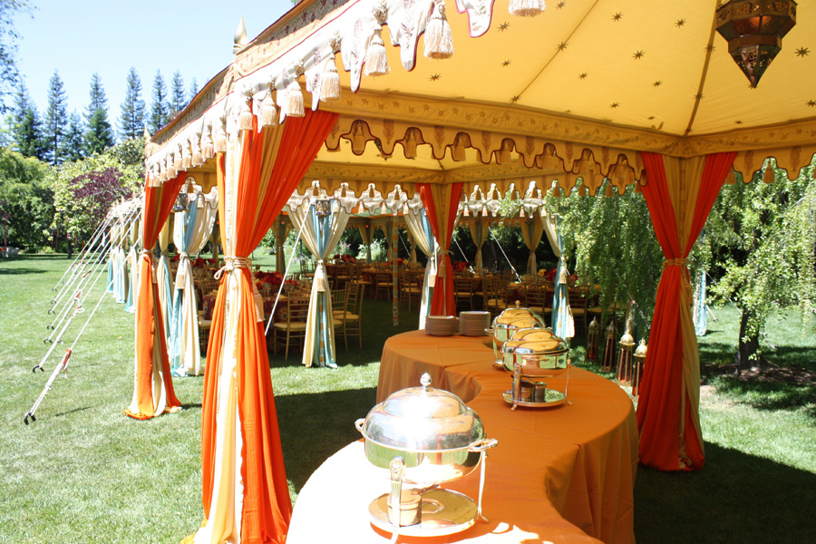 Raj Tents Luxury Indian themed Buffet Tent next to main dining tent.jpg
