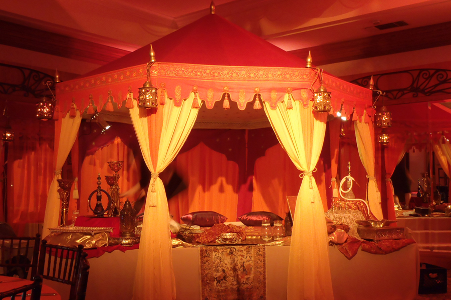 Raj Tents Indian buffet tent in ballroom.JPG
