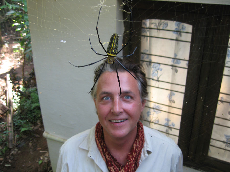 Dominic with a  Giant Wood Spider (Nephila Maculata).jpg