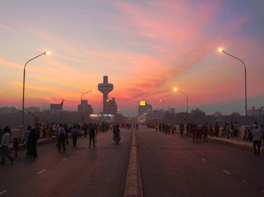 Nehru Bridge, Ahmedabad, at sunset.jpg