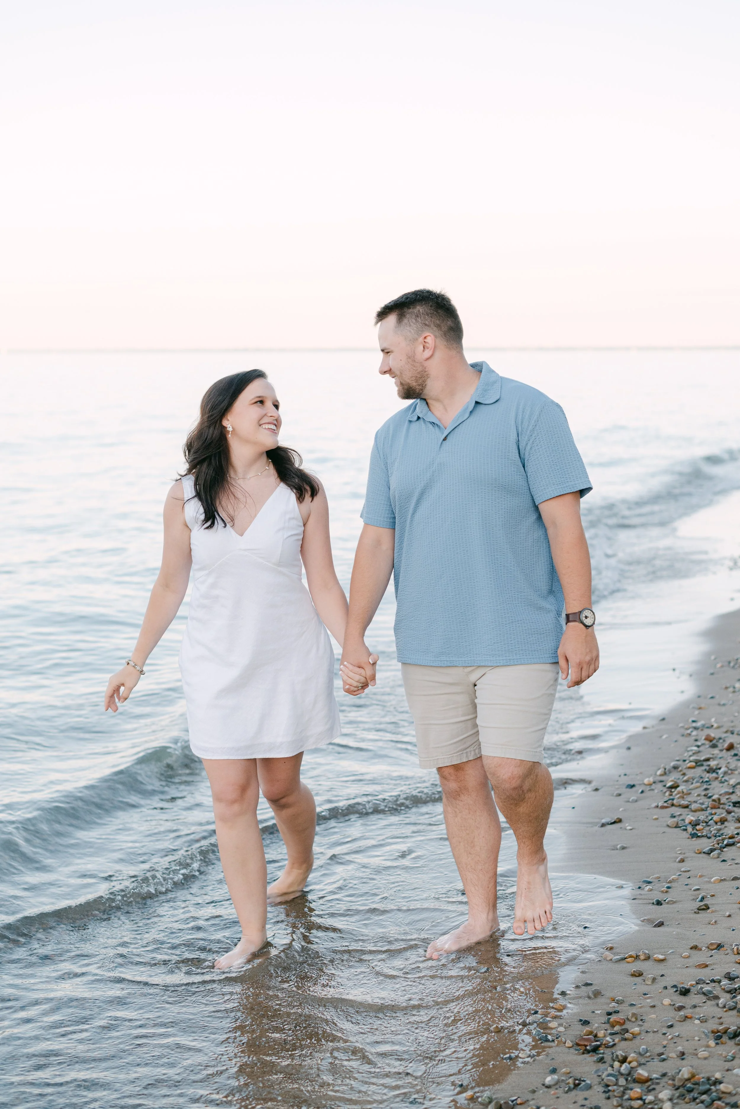 A Lake Michigan Engagement Session at Sunset: Blake and Jenna