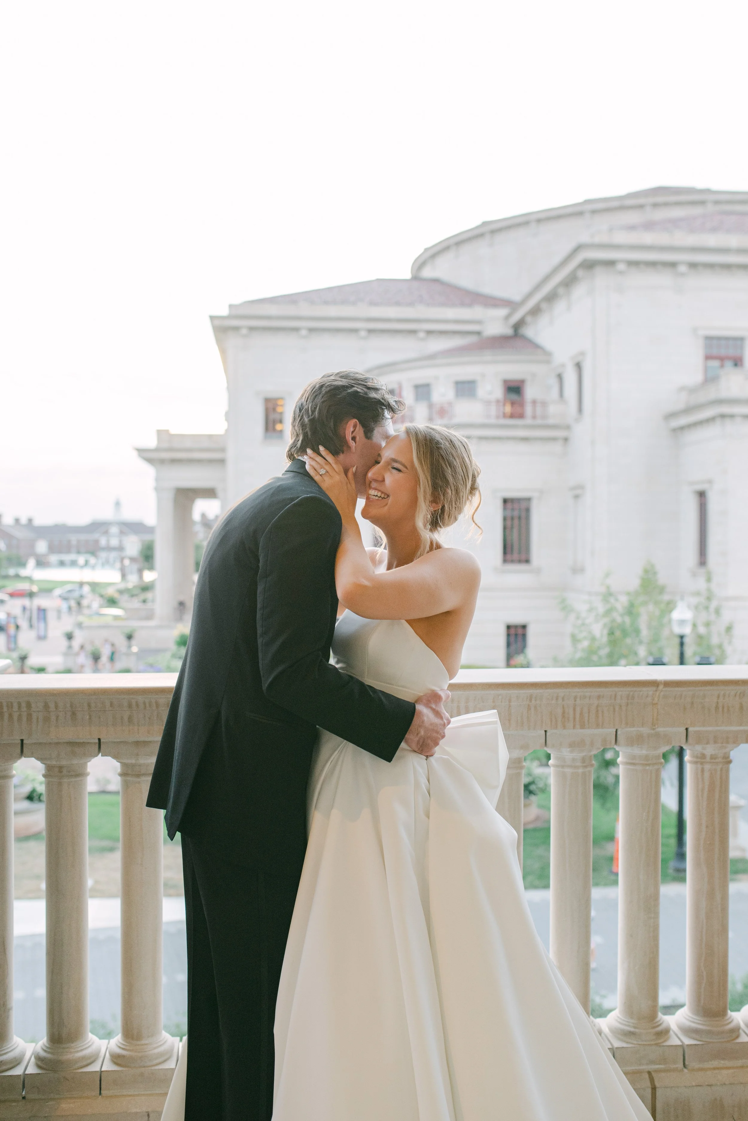 Kristen Bowen Photography, Indianapolis Wedding Photographer, Hotel Carmichael Wedding, Bride and groom sunset portraits