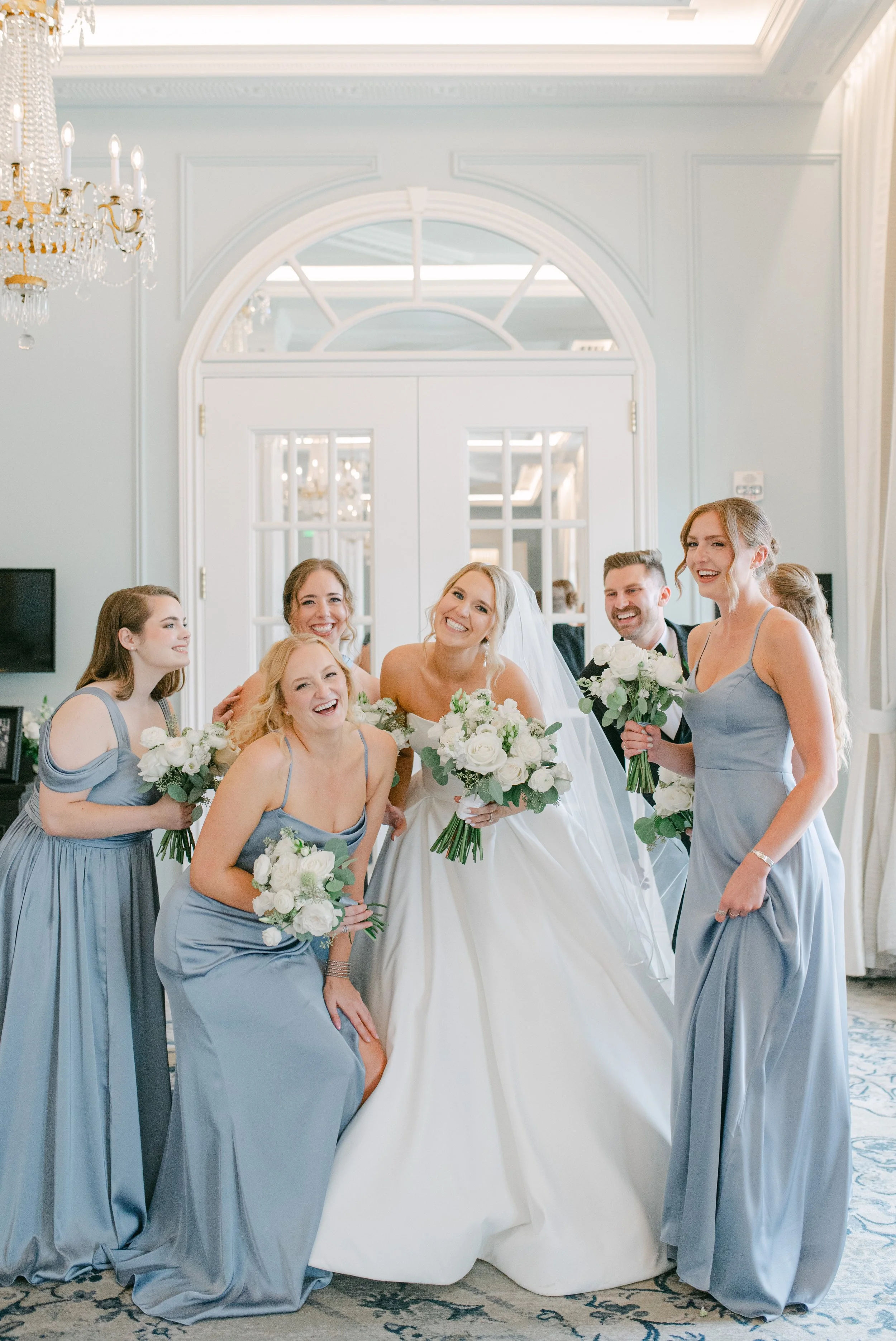 Kristen Bowen Photography, Indianapolis Wedding Photographer, Hotel Carmichael Wedding, bridal party portraits