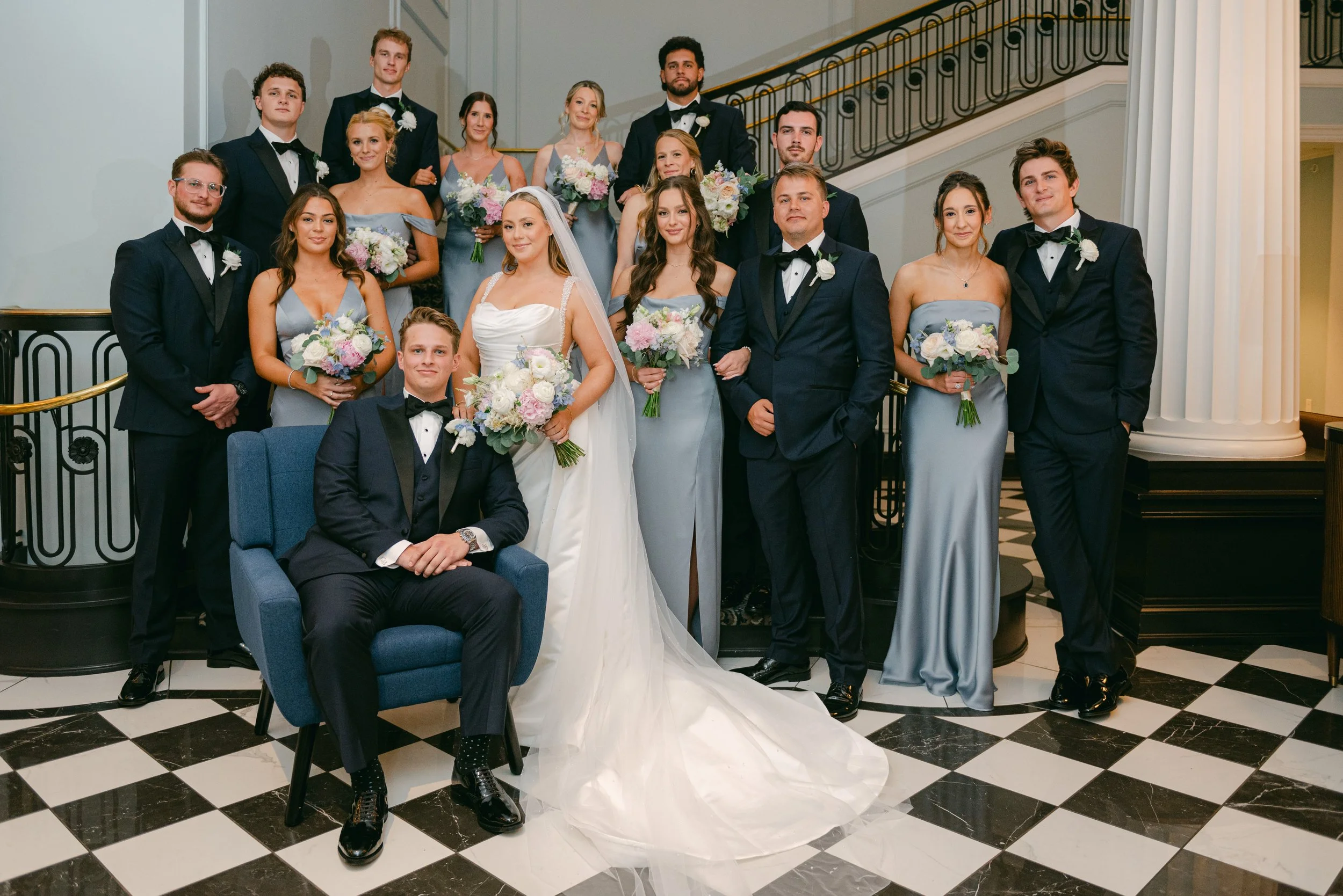 Kristen Bowen Photography, Indianapolis Wedding Photographer, Hotel Carmichael Wedding, bridal party photos
