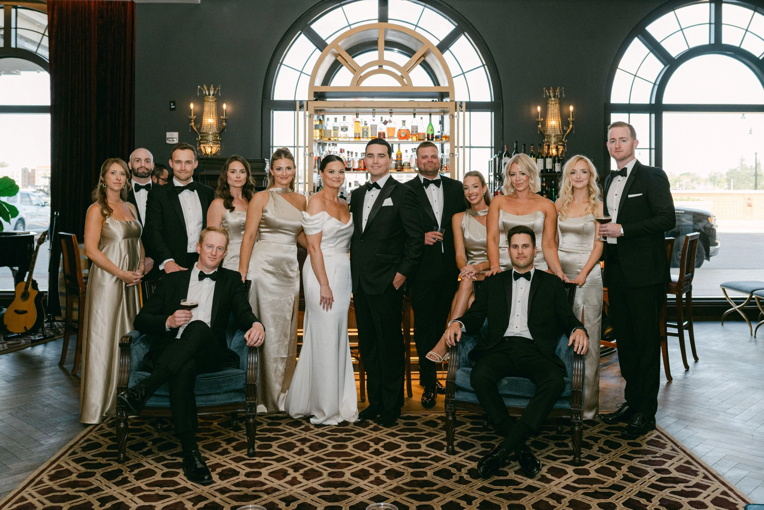Kristen Bowen Photography, Indianapolis Wedding Photographer, Hotel Carmichael Wedding, cocktail hour, bridal party portraits