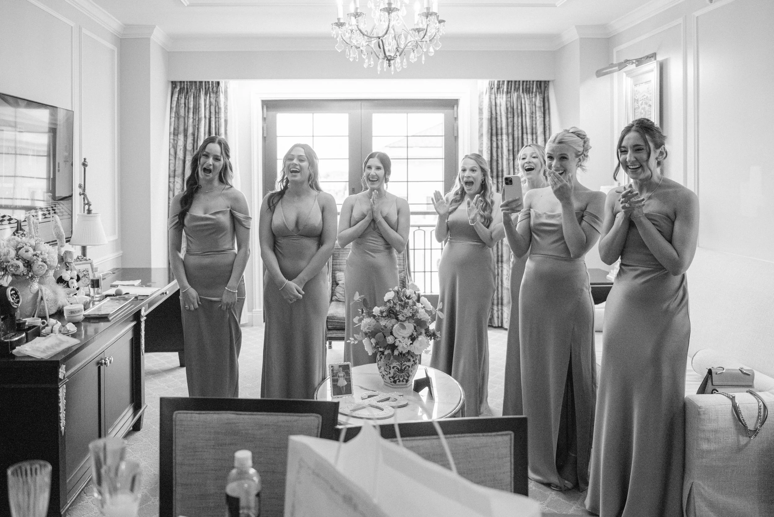 Kristen Bowen Photography, Indianapolis Wedding Photographer, Hotel Carmichael Wedding, Bridesmaid Reactions