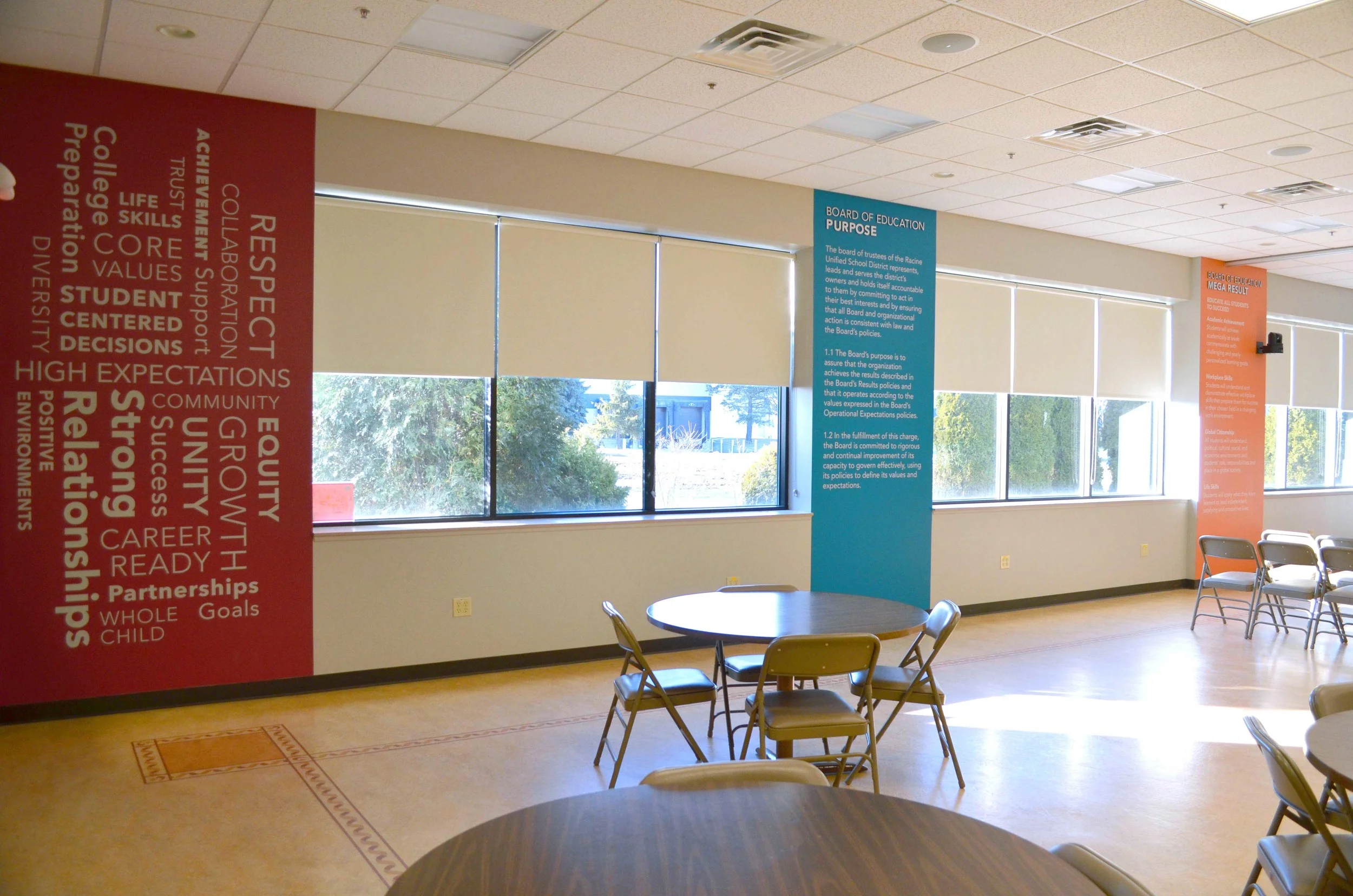 + CLOSE-UP OF SIDE WALL - RUSD BOARDROOM GRAPHICS +